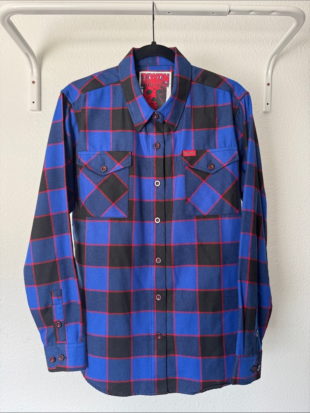 Dixxon Women’s “Voorhees” Friday the 13th 2019 Flannel. Blue, Black & Red Plaid.